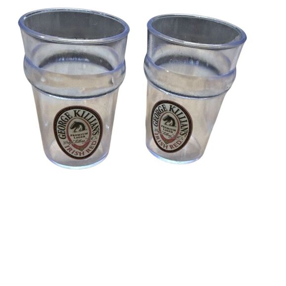 George Killian’s Irish Red Clear Plastic Stacking Shot Glasses Set of 4 NWOT - Picture 4 of 4